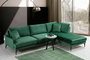 Atelier Del Sofa Papira Corner (L3+CHL) Sofá Esquinero Verde 283x180x90cm